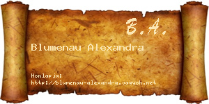 Blumenau Alexandra névjegykártya