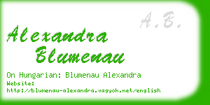 alexandra blumenau business card